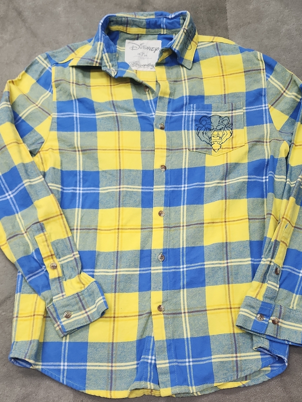Cakeworthy Disney Beauty and the Beast "Love a Beast" flannel shirt